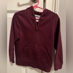 NWT size 4T Old Navy toddler Burgundy Zip-Up Hoodie